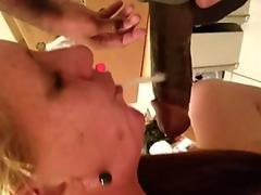 Mature MILF loves sucking black cock