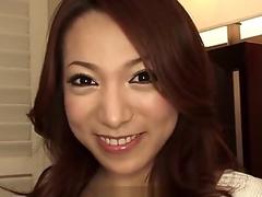 Japanese housewife, Honoka Sakura is sucking a stranger's di