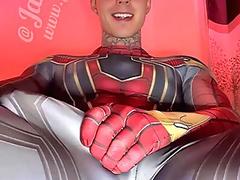 Stroking My Massive Cock In Super Hero Costumes Before Shooting A Huge Load