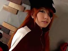 Redheaded asian slut creampied