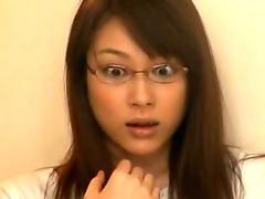 Japanese cutie sucks a prick before and after taking it in her vag